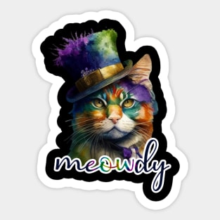 Meowdy Funny Bougie Cat Howdy Meow Mashup, Cat Mom Gifts, Cat Lady, Christmas 2023, Mothers Day 2024 Sticker